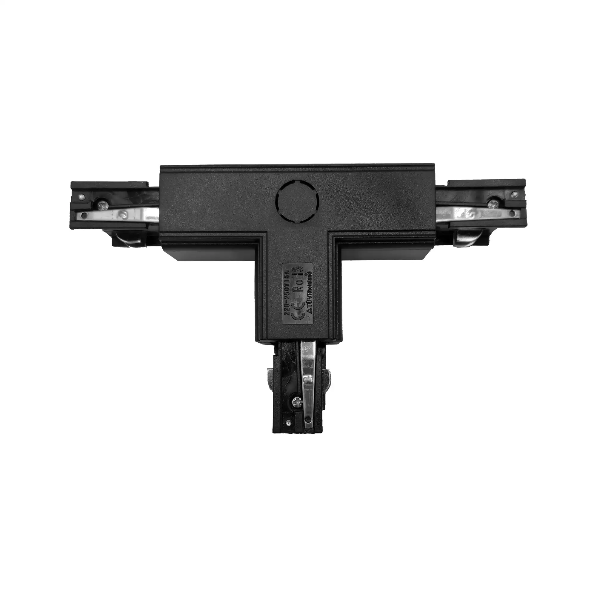 Łącznik T lewy do szyn 3F czarny TRA-TL-BK (2)